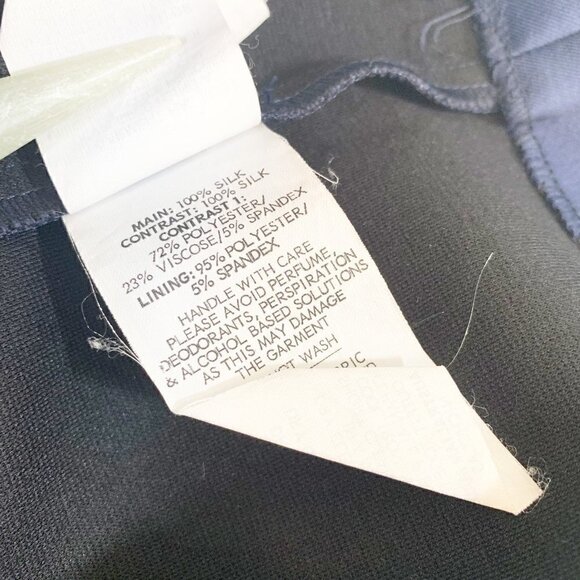 Nicholas red white blue floral fitted silk asymmetrical mini dress needs repair - Picture 10 of 10